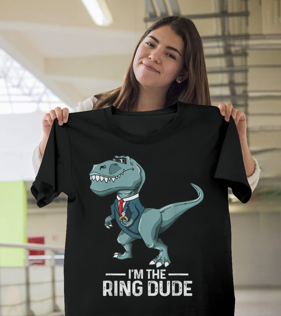 I'm the Ring Dude Dinosaur Wedding Party Ring Bearer Rex T-Shirt