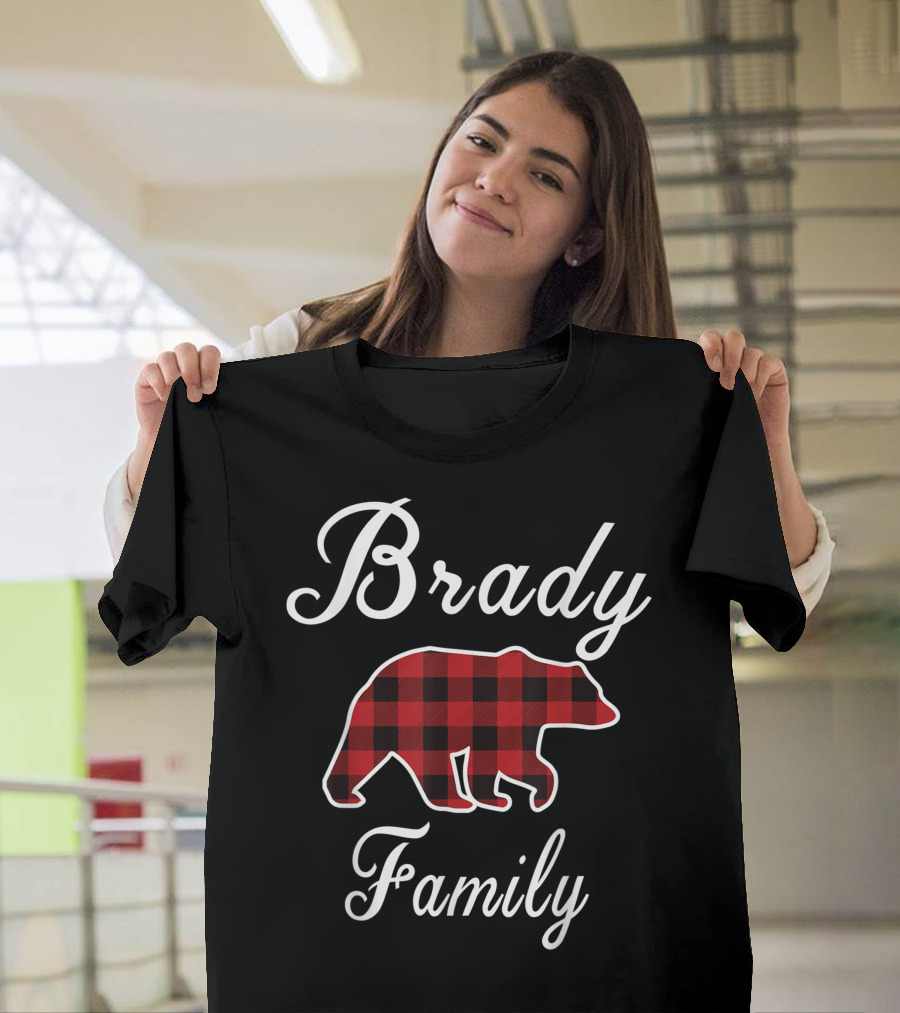 Brady Family Red Plaid Bear T-Shirt