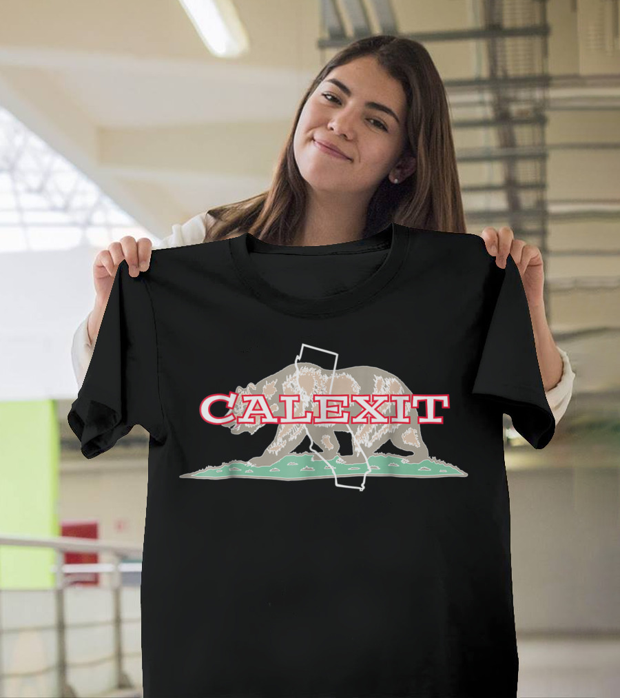 Calexit California Bear State Outline Exiting Concept T-Shirt