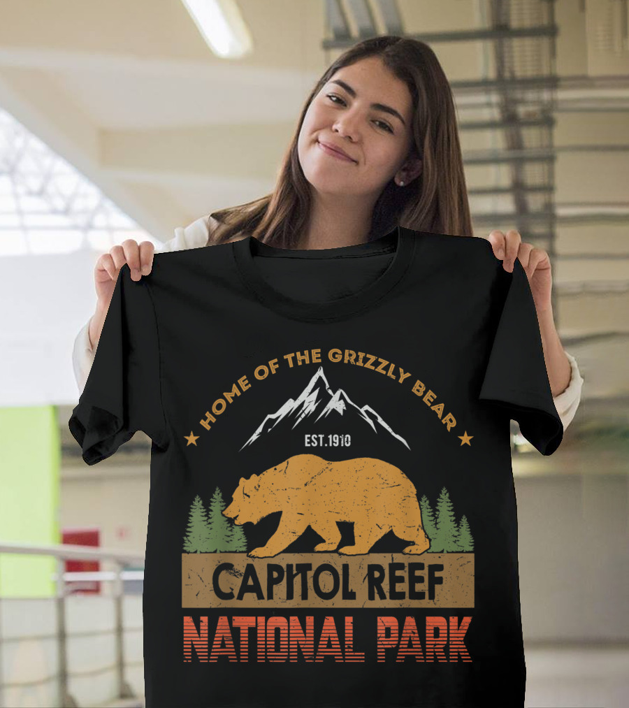 Home of the Grizzly Bear Capitol Reef National Park Est. 1910 Vintage Capitol Reef Bear T-Shirt