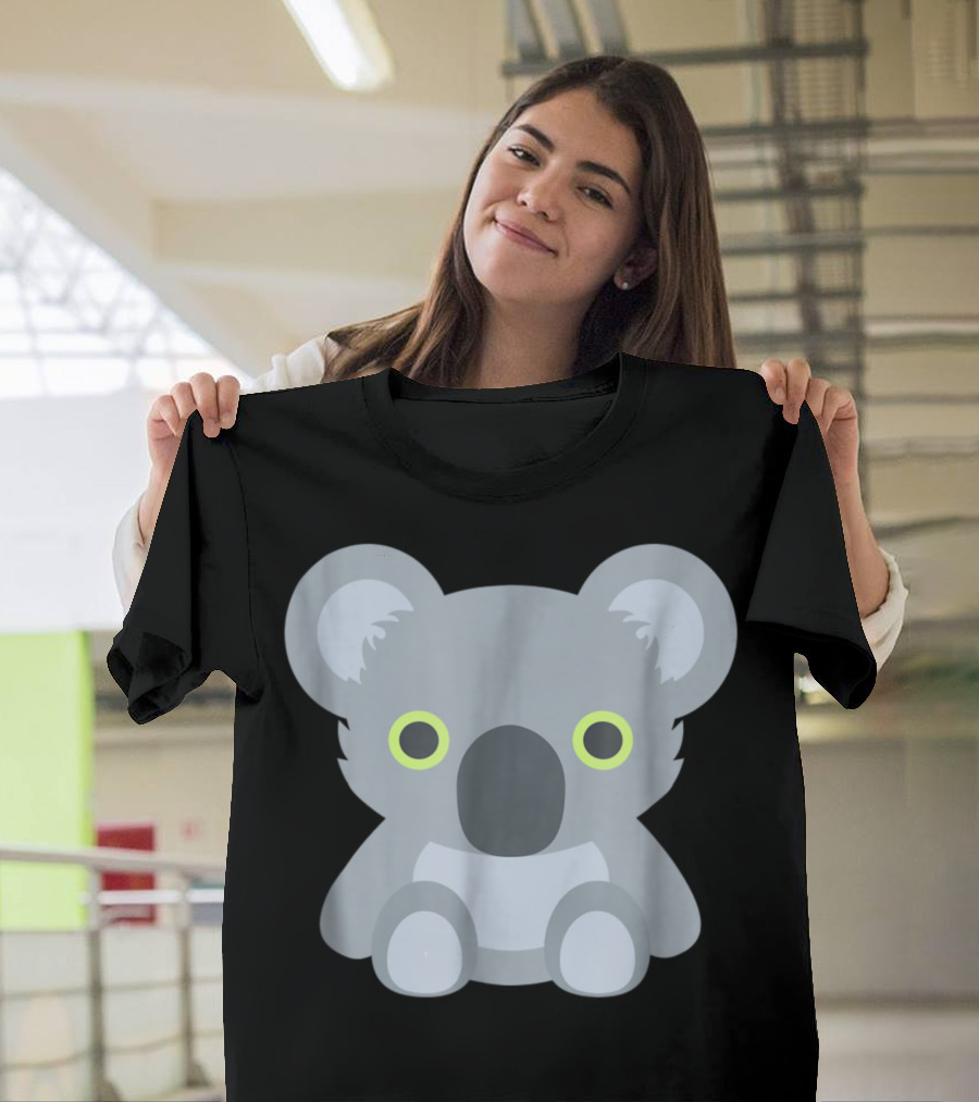 Cute Baby Koala Emoji Cartoon Bear with Big Eyes T-Shirt