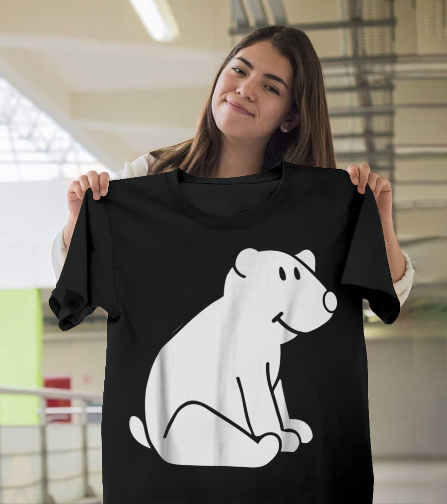 Cute Polar Bear Sitting Drawing T-Shirt