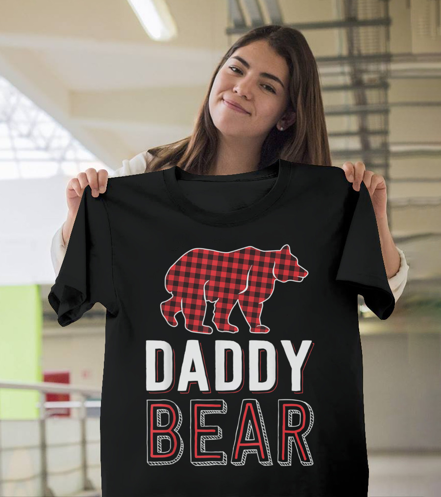 Daddy Bear Red Buffalo Plaid Bear T-Shirt