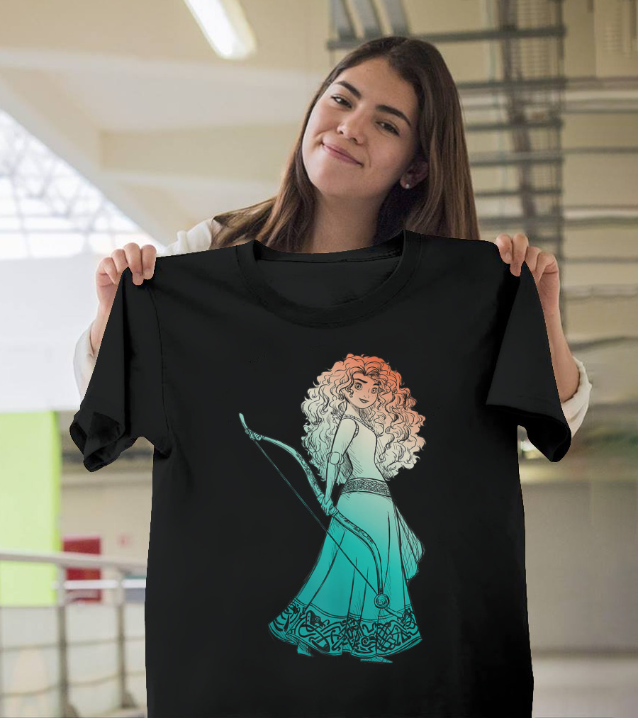 Disney Pixar Brave Merida Stylized Bow and Celtic Dress T-Shirt