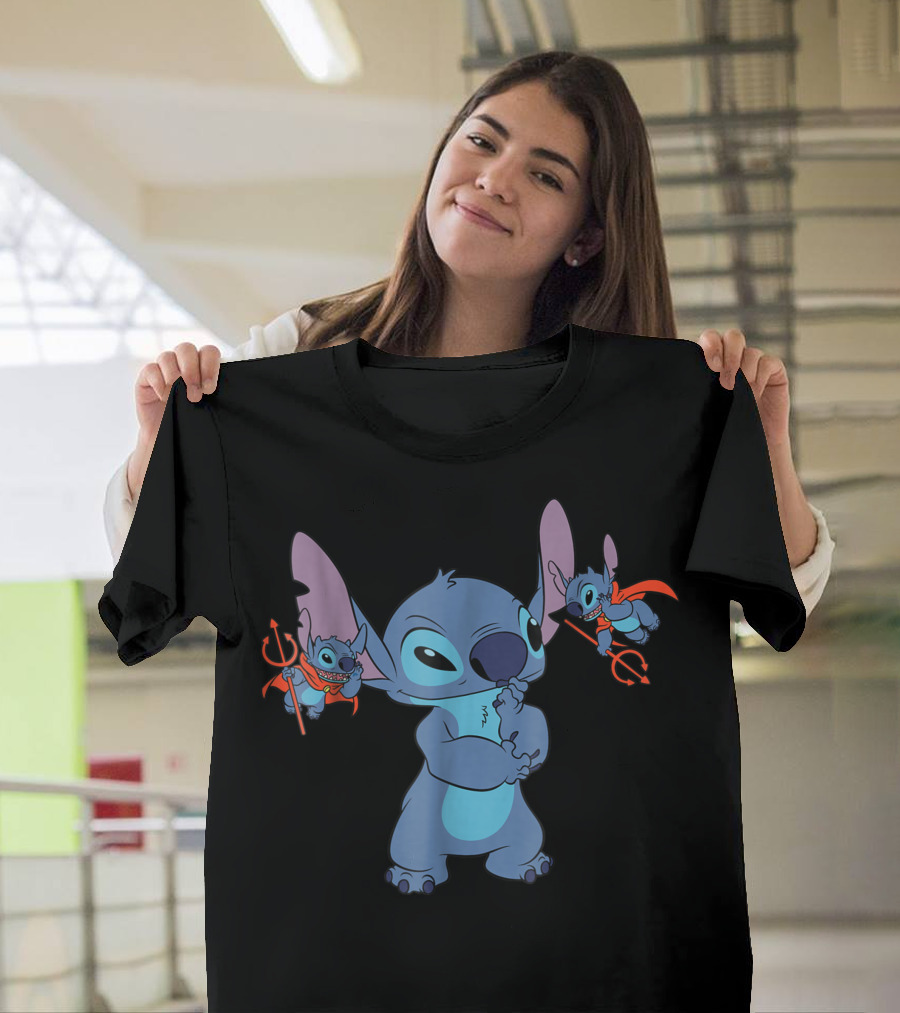 Lilo And Stitch All Bad Devil Stitch Duo Pondering T-Shirt