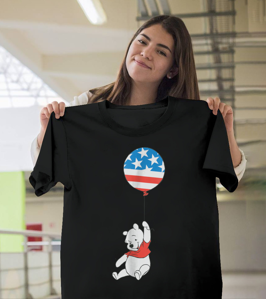 Disney Winnie The Pooh Americana Stars and Stripes Balloon T-Shirt