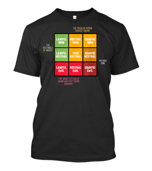 Dungeon Dragons Gaming Alignment Chart With D20 Dice Choices T-Shirt