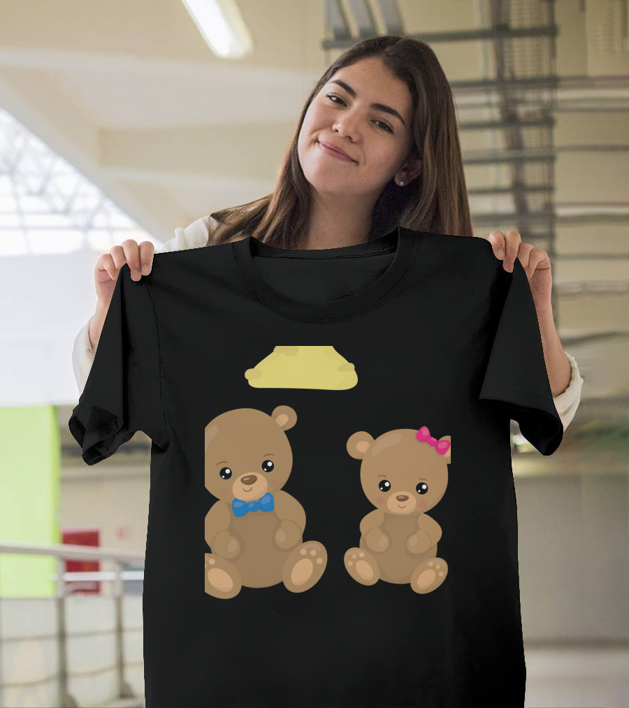 Goldilocks And The Three Bears Cute Bear Characters With Bow Tie And Bow T-Shirt