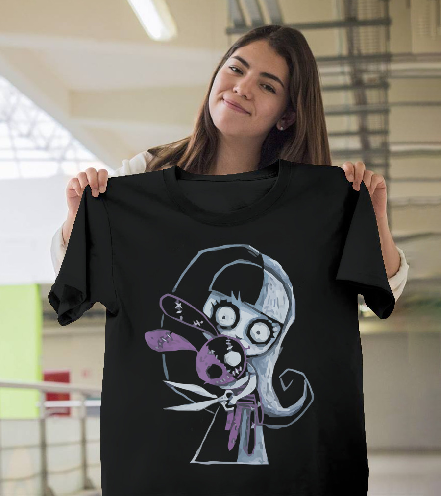 Halloween Costume Adult Scary Teen With Little Bear Creepy Doll and Stitch Bunny T-Shirt