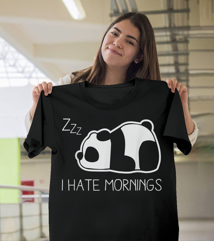 I Hate Mornings Panda Zzz Sleeping T-Shirt