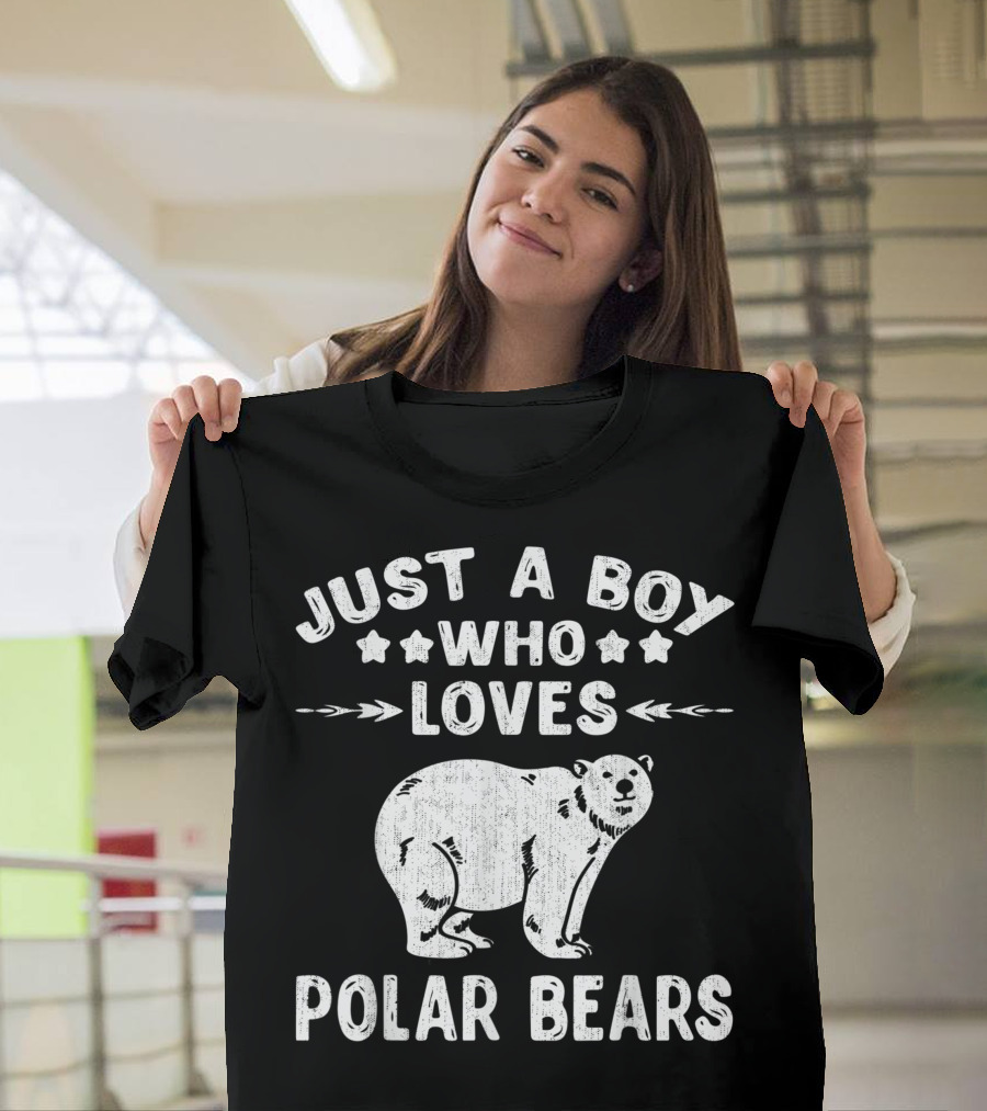 Just A Boy Who Loves Polar Bears Polar Bear Lover T-Shirt