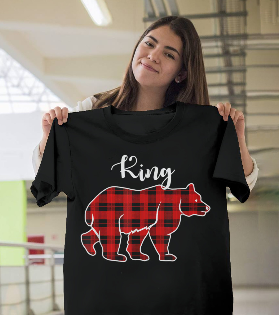 King Bear Red Plaid T-Shirt