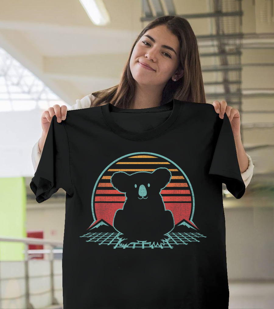 Koala Bear Vintage 80s Style Animal Lover Retro Sunset Aesthetic T-Shirt