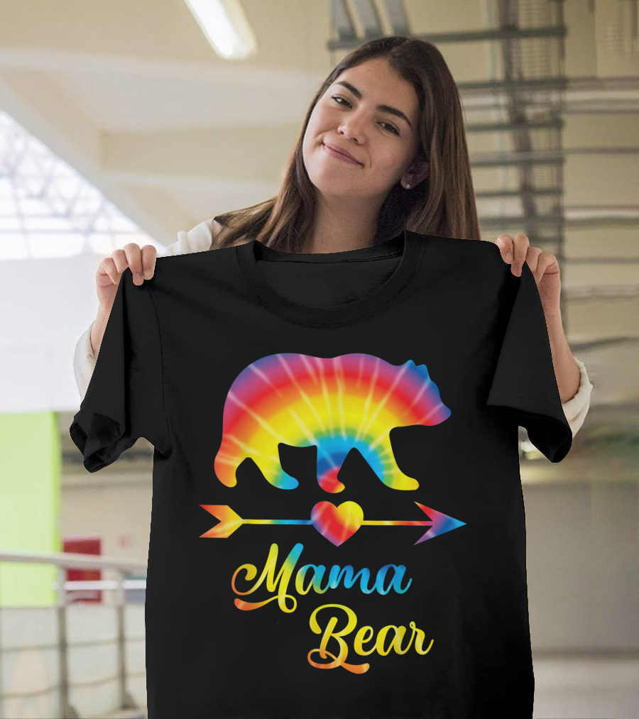 Mama Bear Rainbow Heart Arrow T-Shirt
