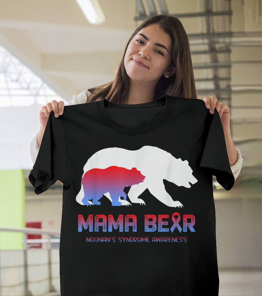 Mama Bear Noonan's Syndrome Awareness Ribbon Bears T-Shirt