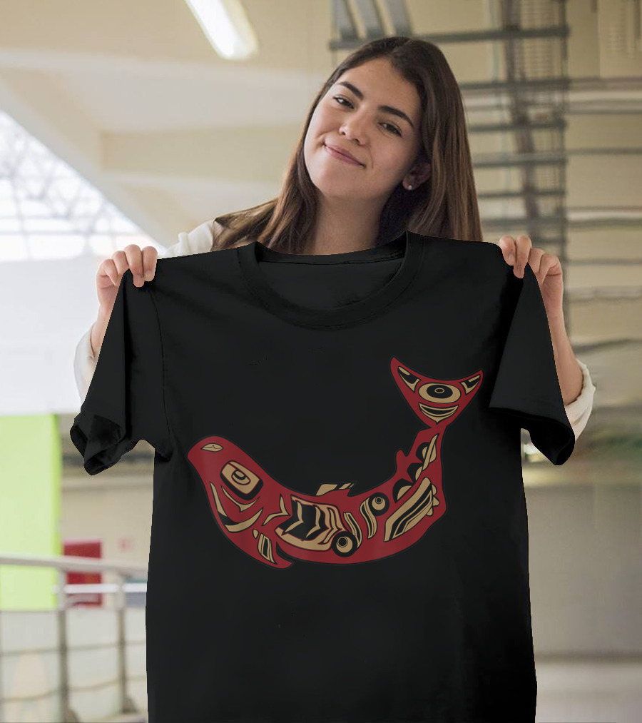 Native American Indian Salmon Fish Totem Pacific Northwest Iconic T-Shirt