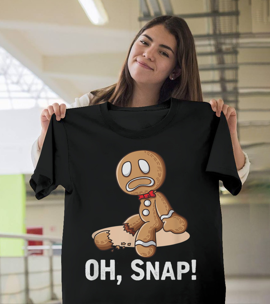 Oh Snap Gingerbread Man Cookie with Broken Leg T-Shirt