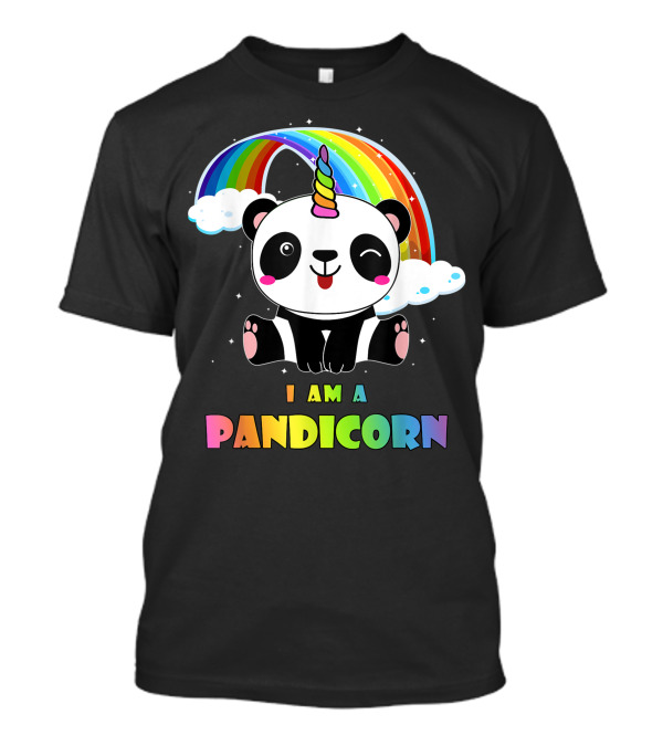 I Am A Pandicorn Panda Unicorn Rainbow Clouds T-Shirt