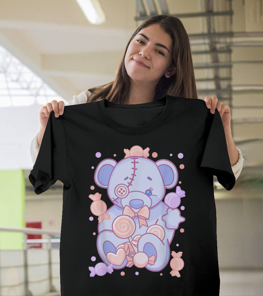 Pastel Goth Teddy Bear Candy Aesthetic Goth T-Shirt