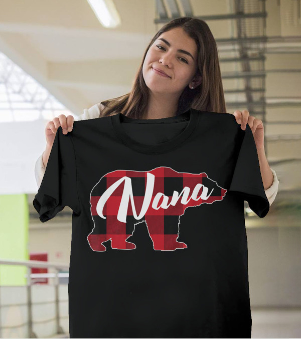 Nana Red Plaid Buffalo Bear T-Shirt