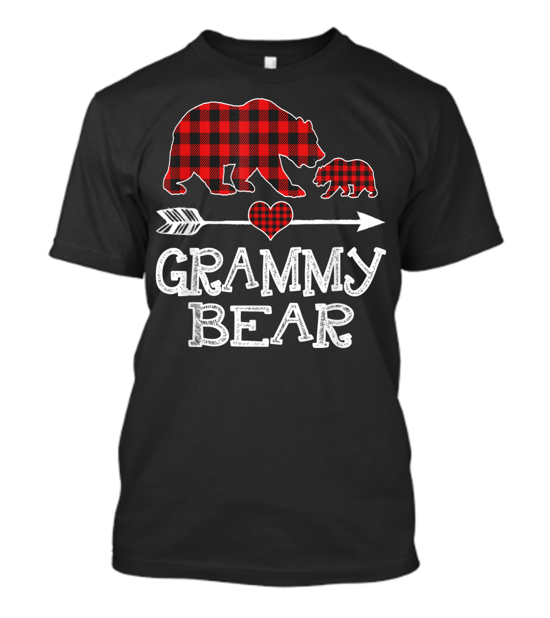 Grammy Bear Matching Red Plaid Buffalo One Cub T-Shirt