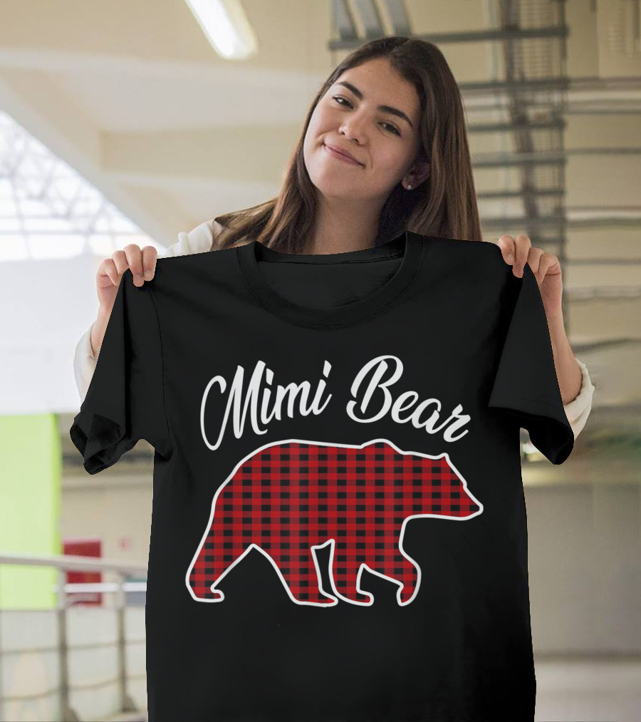 Mimi Bear Red Plaid Matching T-Shirt