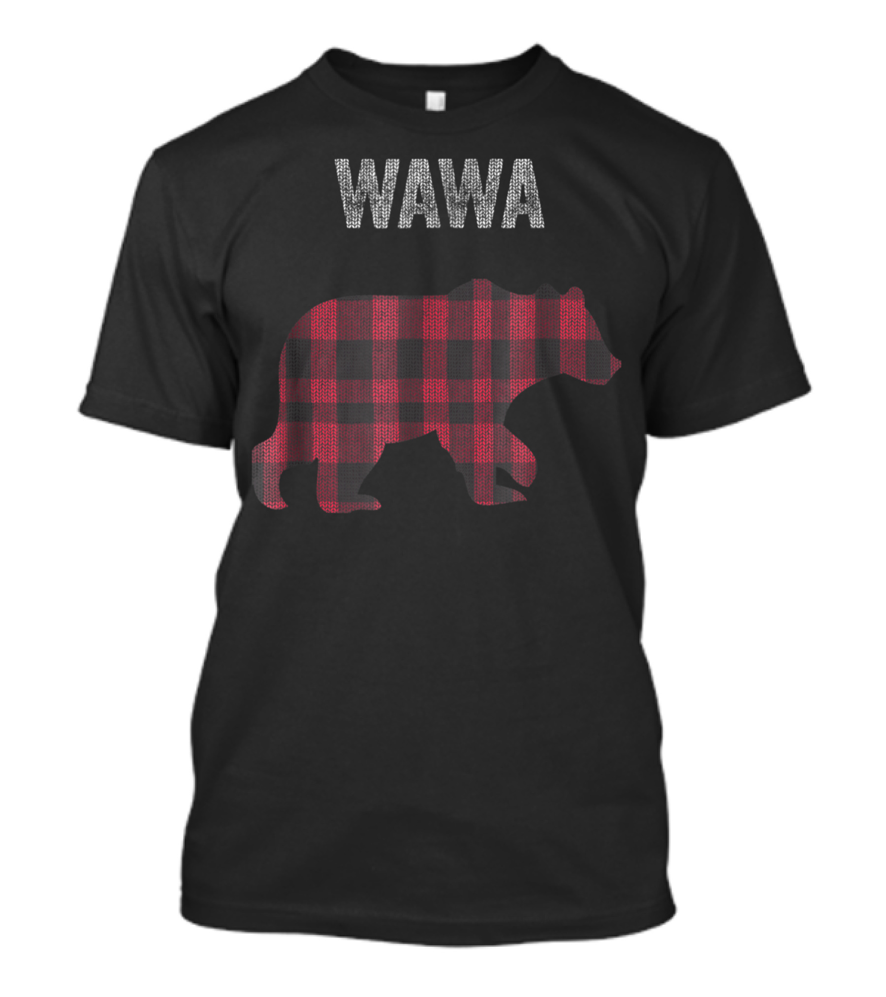 Wawa Red Plaid Buffalo Bear T-Shirt