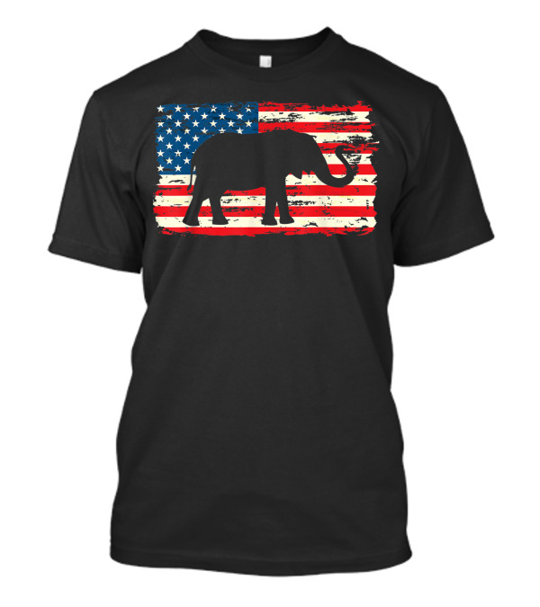 Republican Party Elephant USA Flag Elections Vote Patriotic T-Shirt
