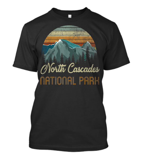 North Cascades National Park Retro Vintage Mountain Landscape T-Shirt