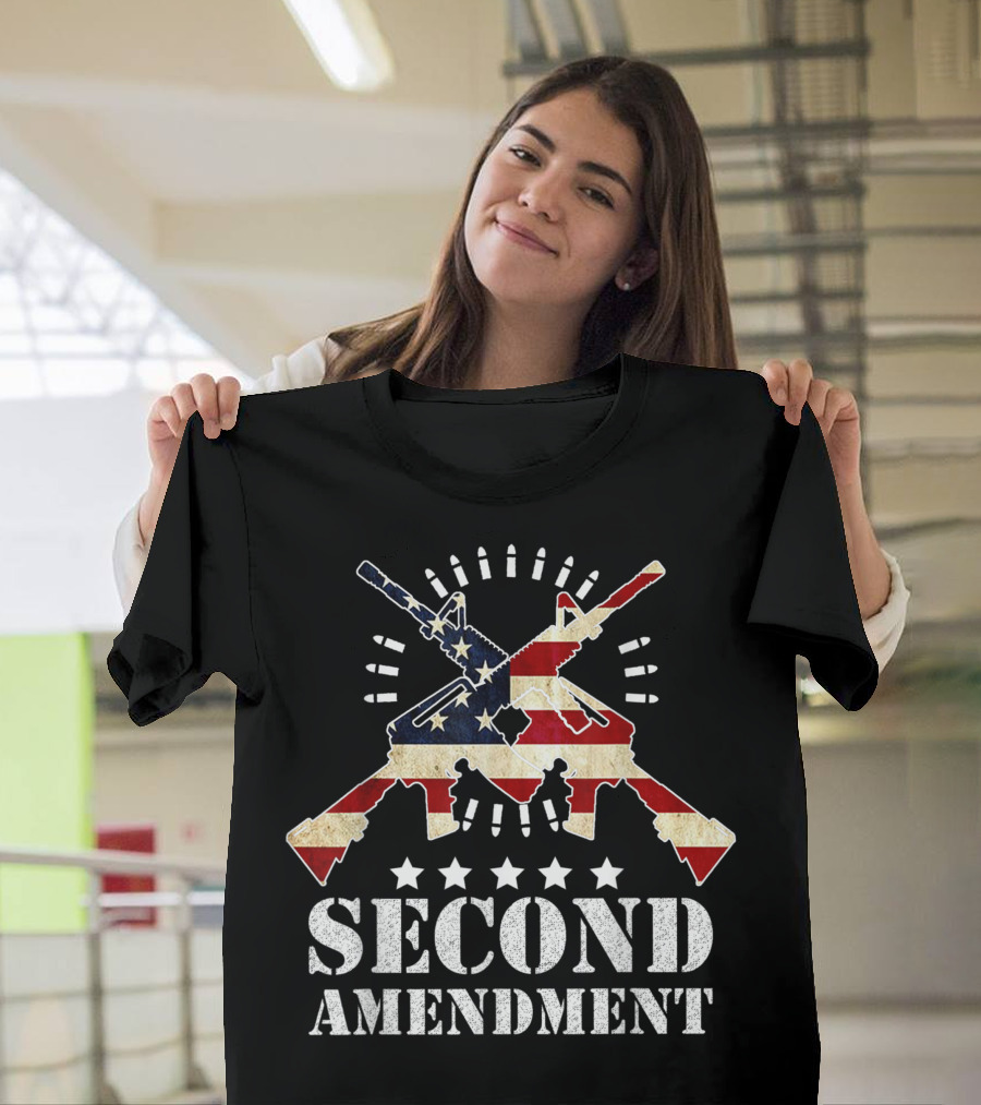 Second Amendment 2A Patriot Stars Rifle Flag T-Shirt