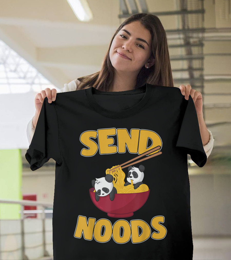 Send Noods Kawaii Panda Bear Ramen Noodles T-Shirt