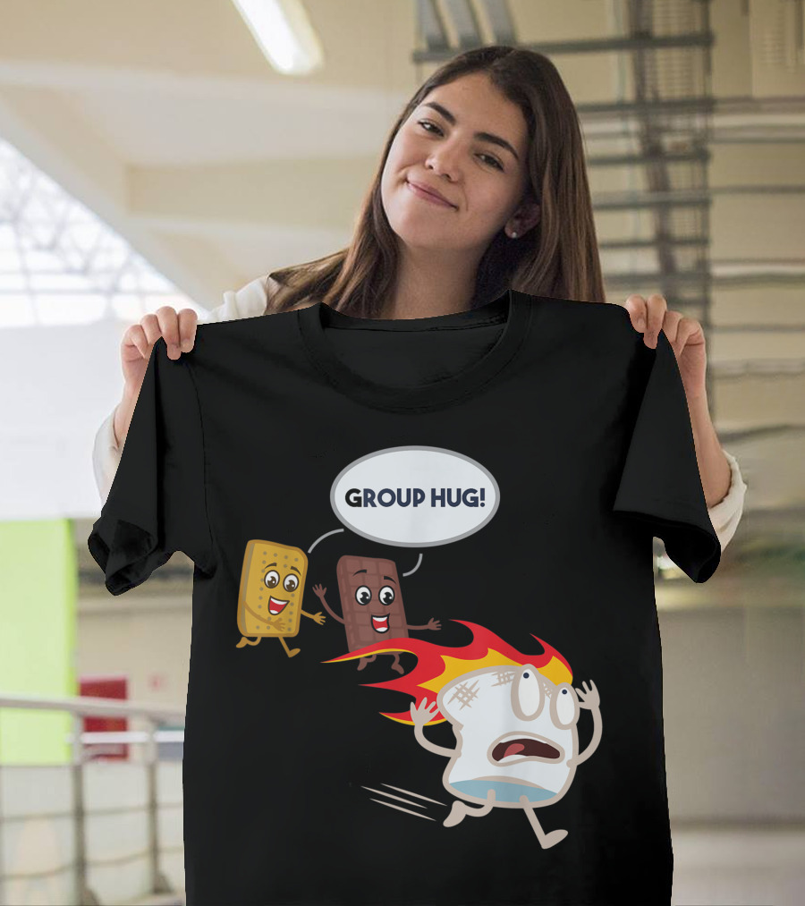 Group Hug Marshmallow Camping Bonfire Smores Roasting T-Shirt