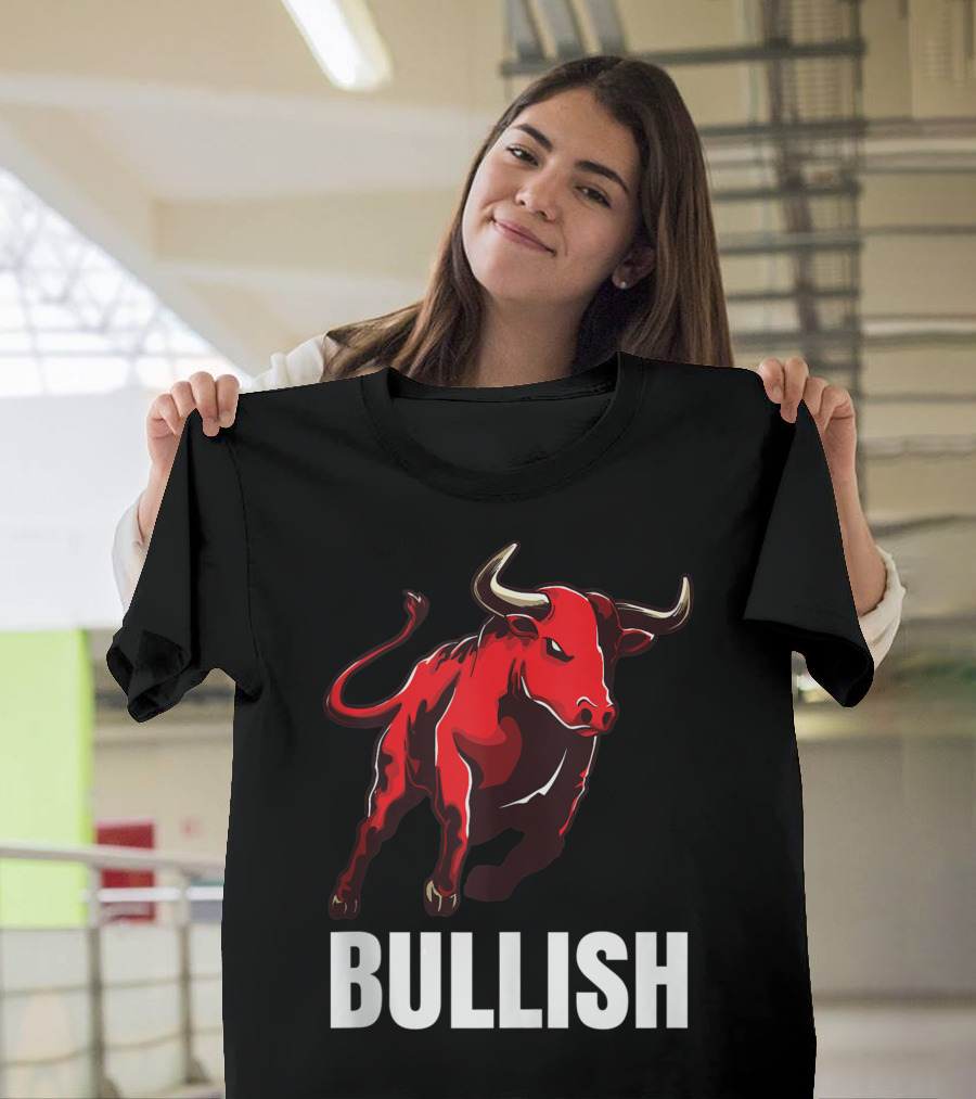 Bullish Stock Market Bull Trader Options Forex Crypto Wall T-Shirt
