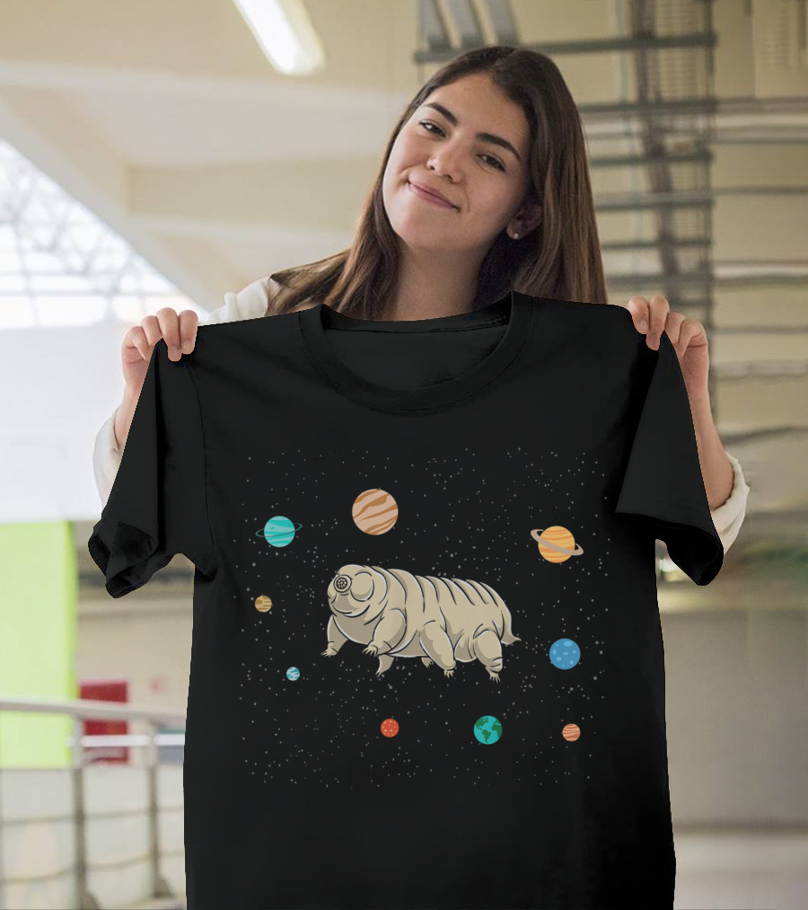Tardigrade Among Planets Space Microbiologist Extraterrestrial Exploration T-Shirt