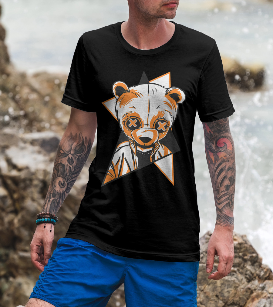 Tedday Bear X Eyes Orange White Black Style Jordan 13 Star Fish T-Shirt