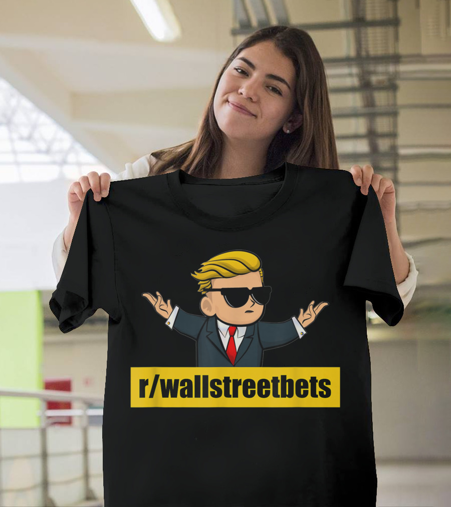 r/wallstreetbets Stonks Meme Icon with Sunglasses and Suit T-Shirt