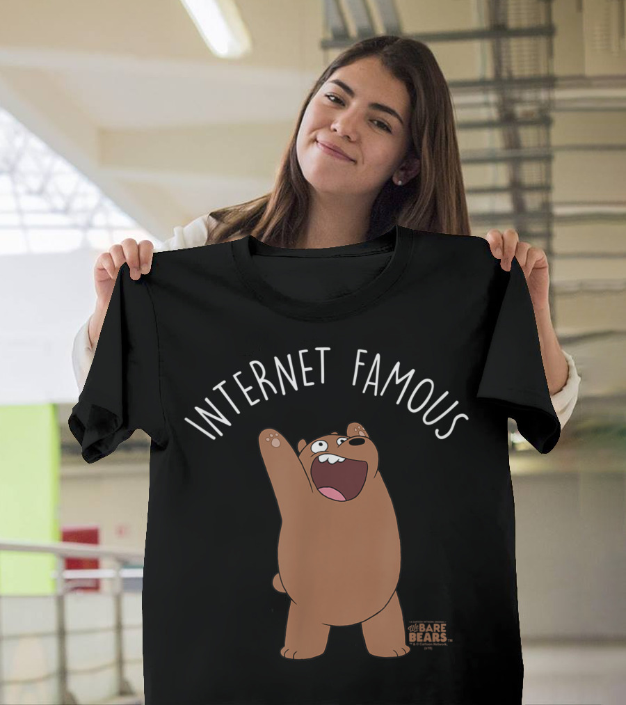 We Bare Bears Internet Famous Grizzly Bear Enthusiastic Pose T-Shirt