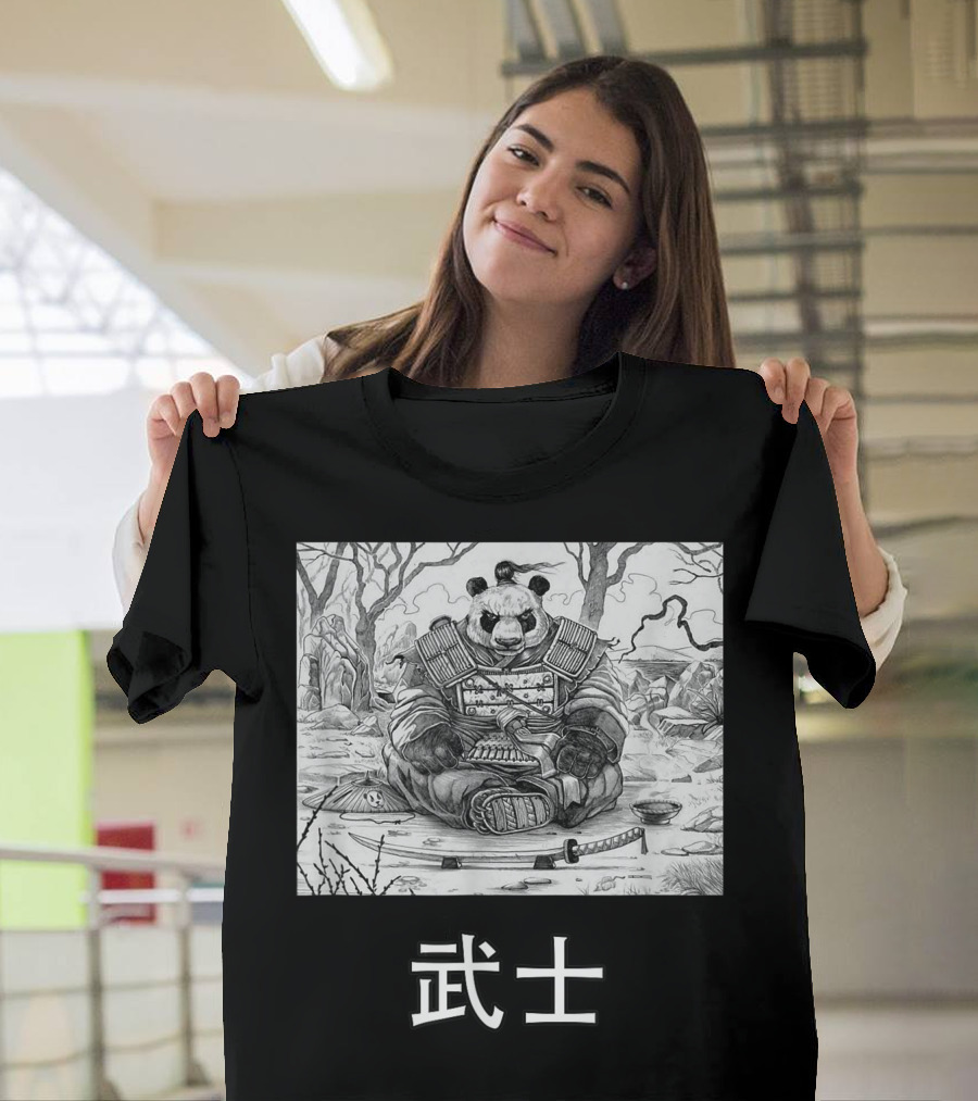 Panda Bushi Warrior Samurai Bear T-Shirt