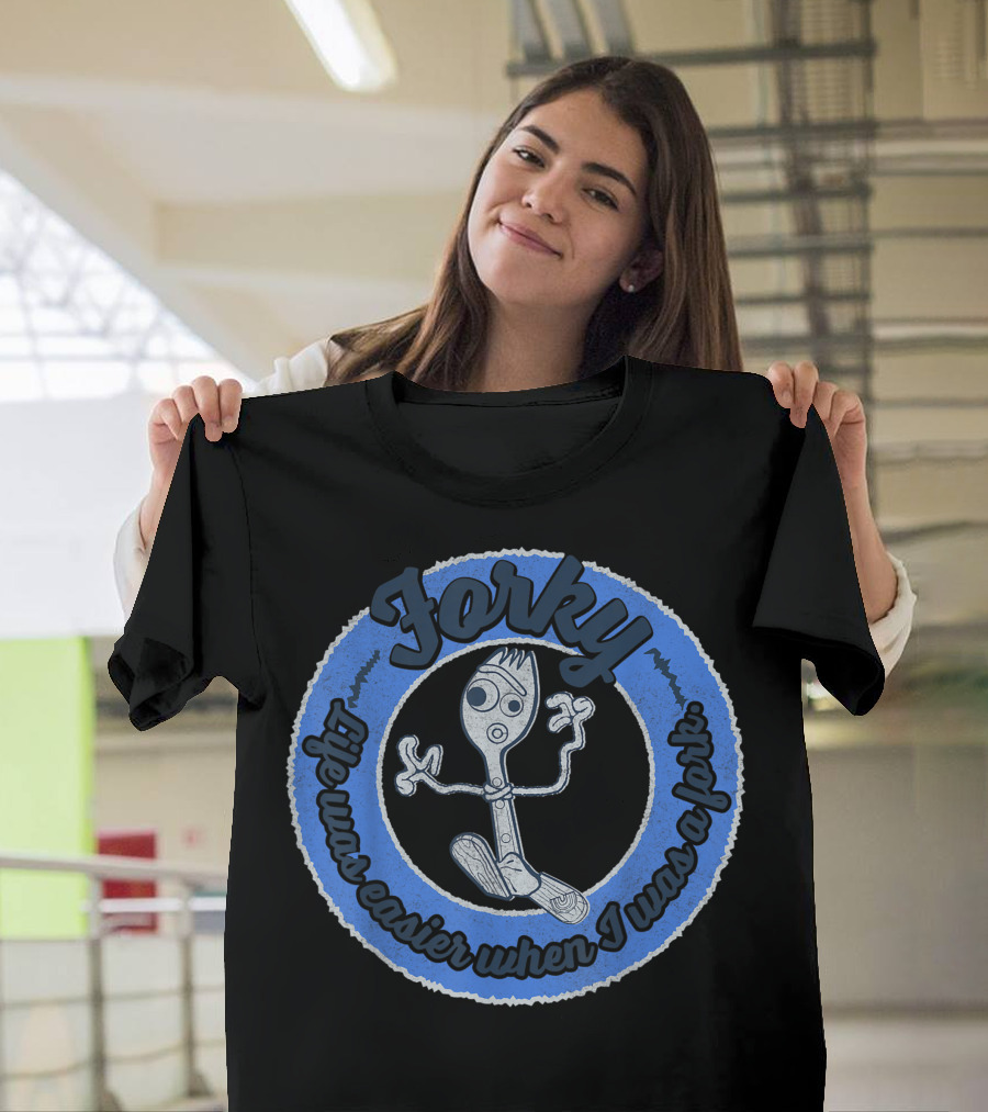 Disney Pixar Toy Story 4 Forky Life Was Easier When I Was A Fork T-Shirt