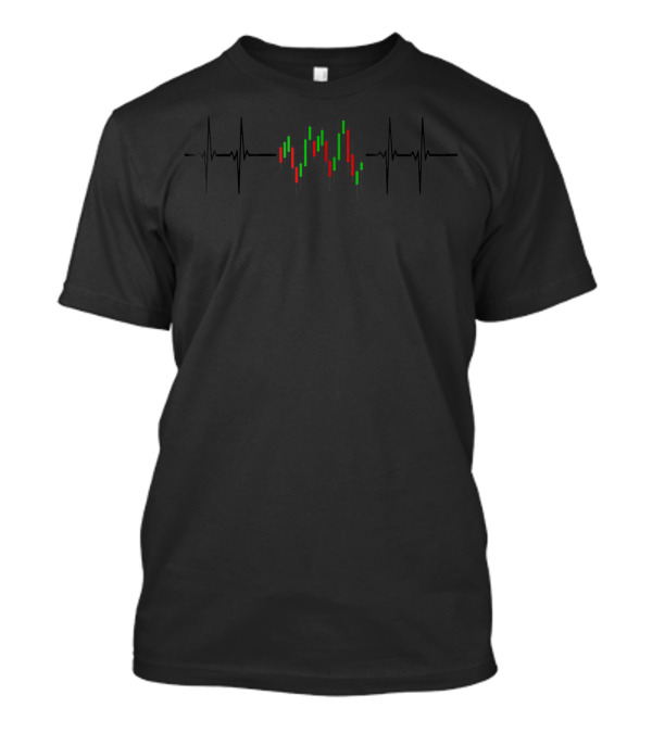 Trading Chart Candlestick Heartbeat Bull Bear Pulse T-Shirt