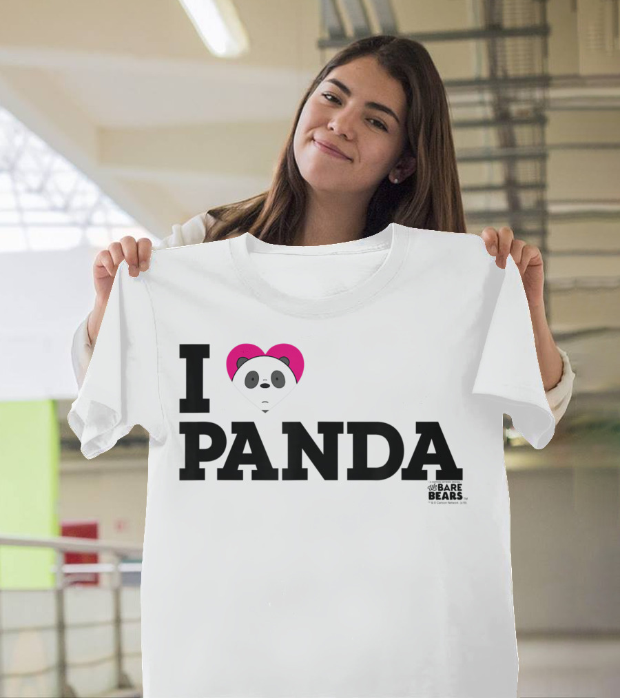 I Love Panda We Bare Bears Heart Panda T-Shirt