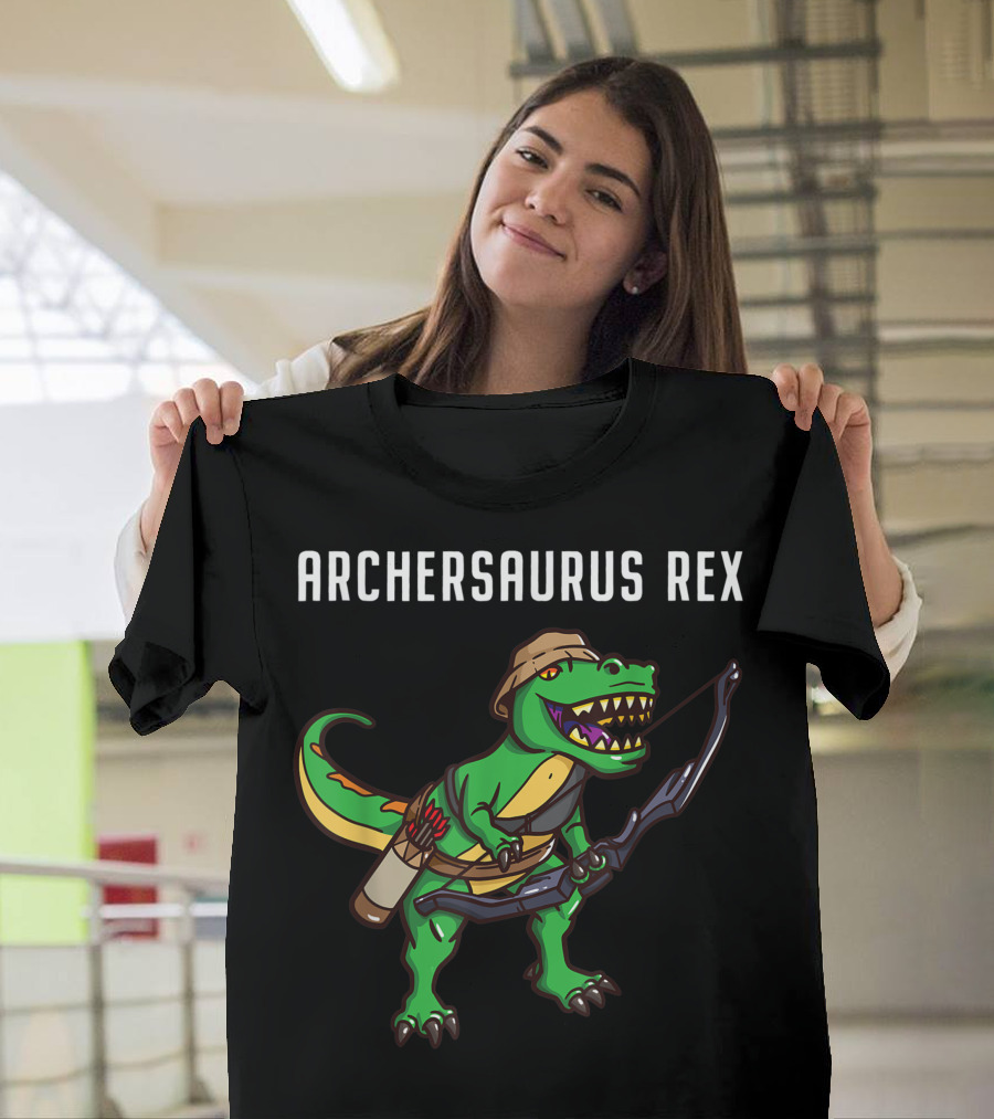 Archersaurus Rex Bow Hunting Dinosaur T-Shirt