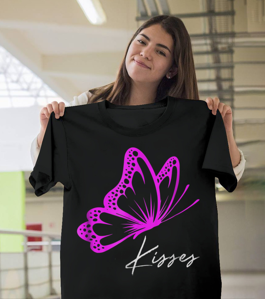 Butterfly Kisses Fun Pink Butterfly Kiss T-Shirt