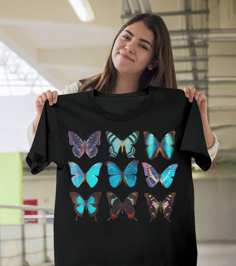 Butterfly Lover Colorful Butterflies Entomologist Science Collection T-Shirt