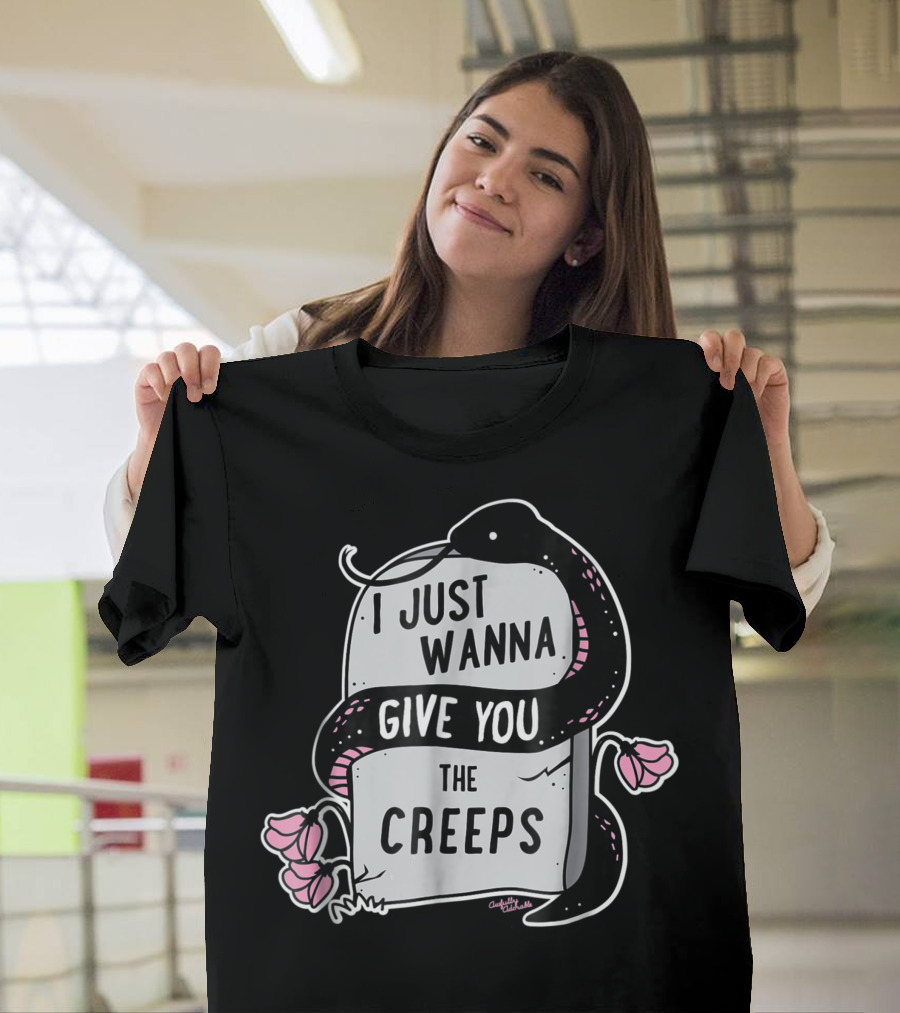 I Just Wanna Give You The Creeps Pastel Goth Snake Flowers Tombstone T-Shirt