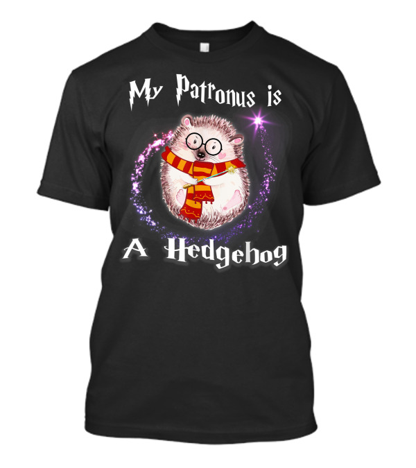 My Patronus Is A Hedgehog Harry Magic Scarf Glasses Wand T-Shirt