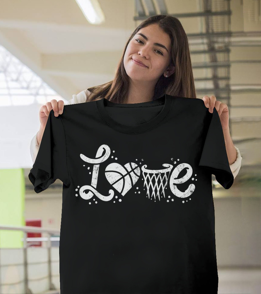 Love Basketball Player Court Ball T-Shirt