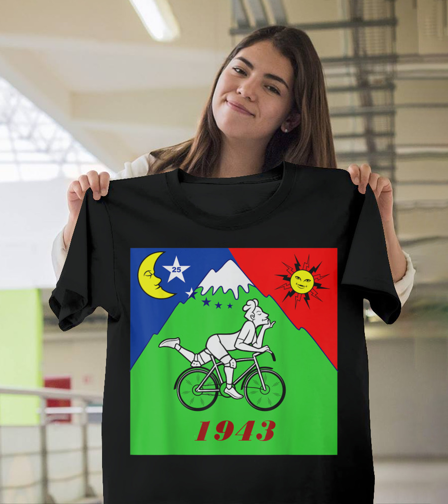 Bicycle Day 1943 LSD Scientist Creator Acid Moon Sun Mountain Stars T-Shirt