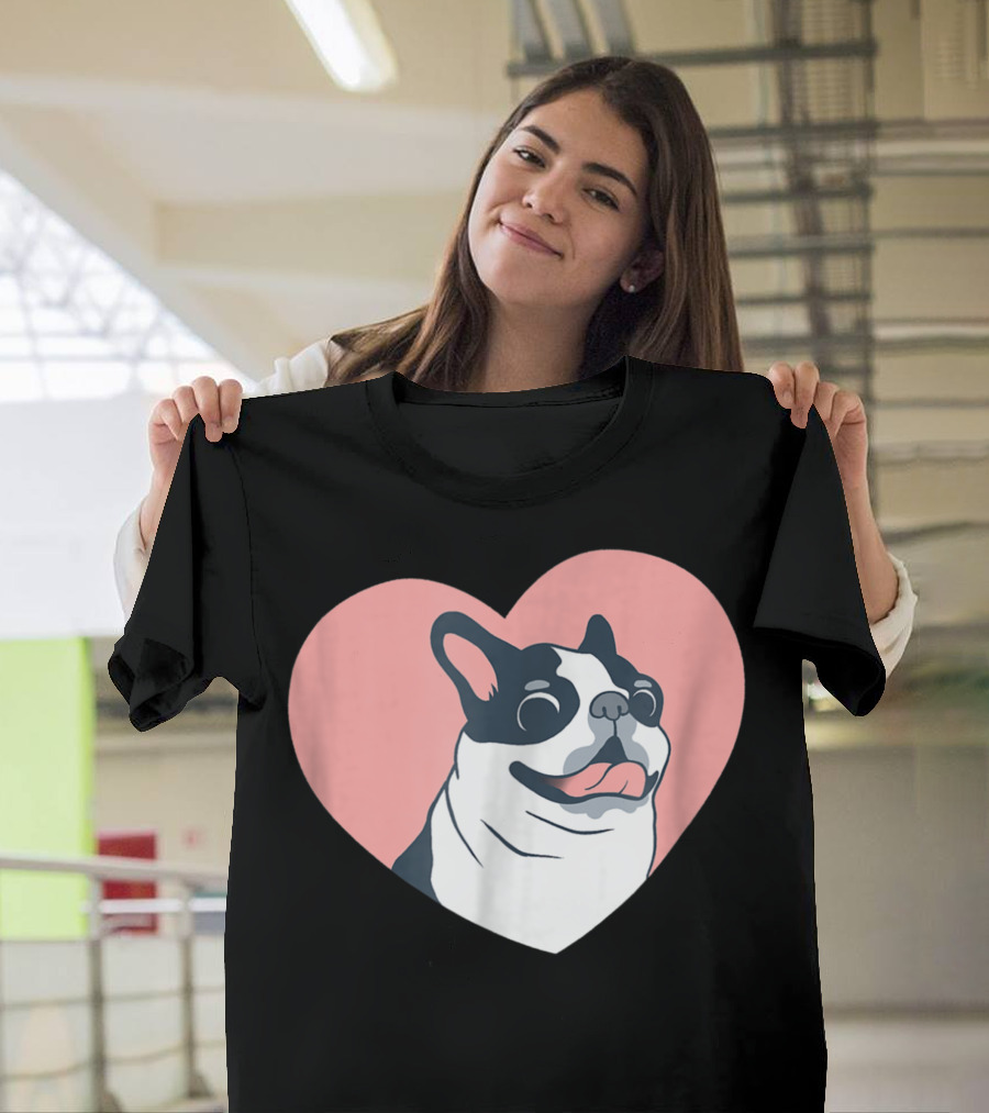 Cute Boston Terrier Dog Heart Love 0K T-Shirt