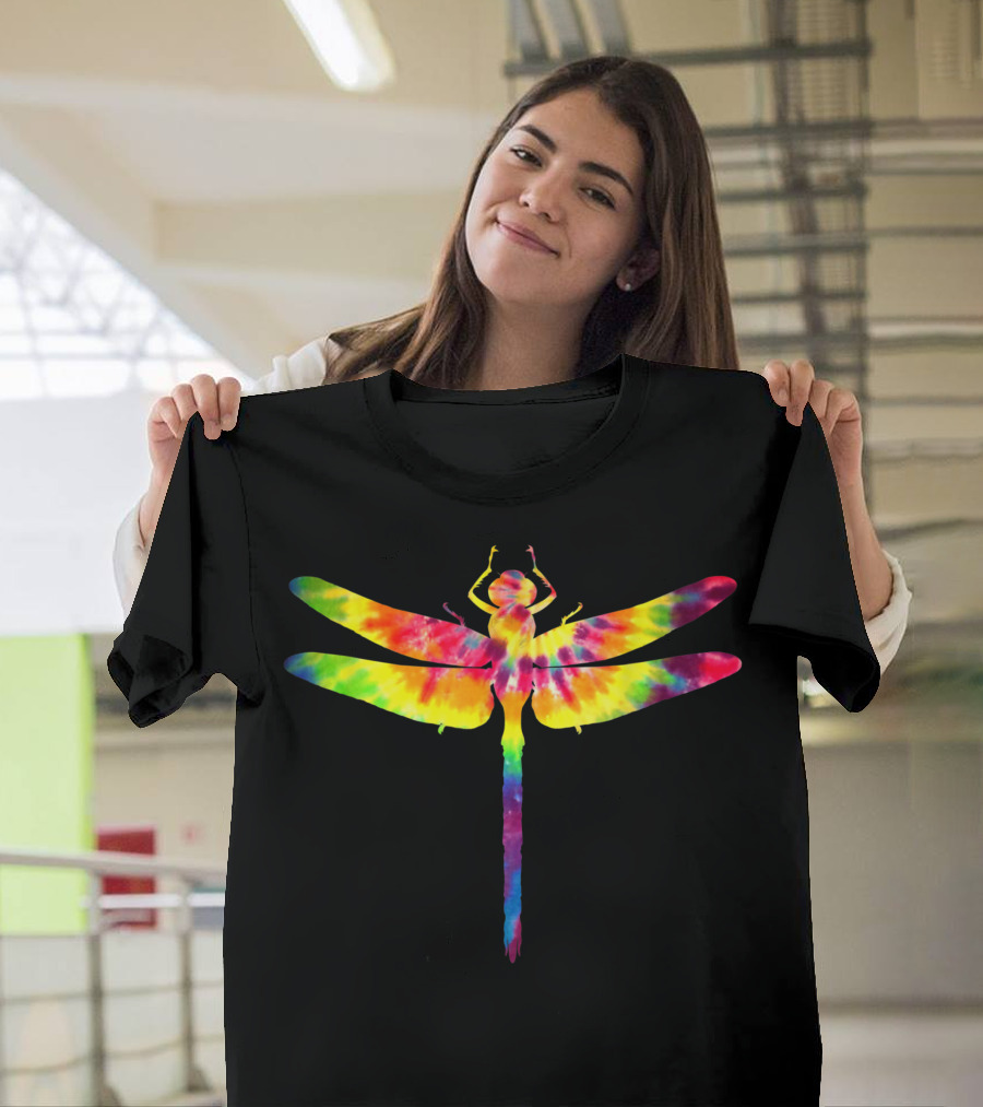 Dragonfly Tie Dye Colorful Flying Insect Rainbow Dragonflies Dye T-Shirt